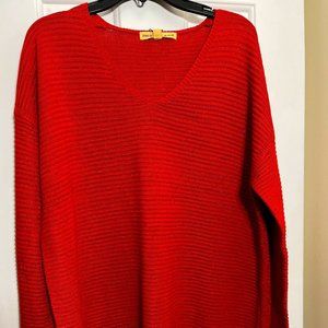 Orange V-neck sweater